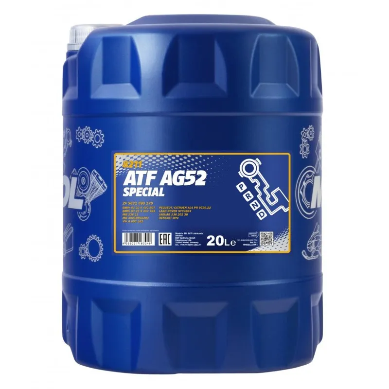 Синтетикалық трансмиссия сұйықтығы 8211 MANNOL ATF AG52 20 л